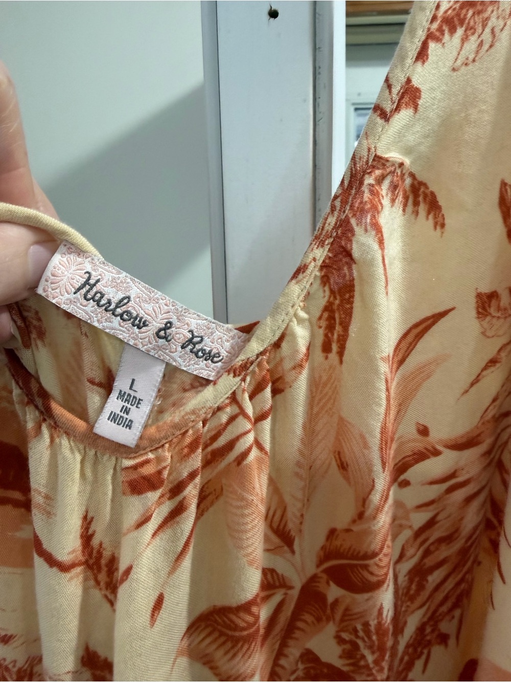 Women’s Cream and Rust Tropical Print jumpsuit - Picture 3 of 3